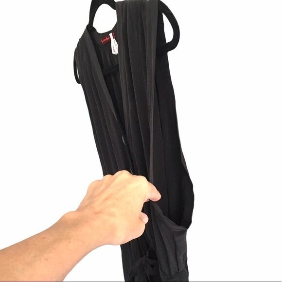 LEFT ON HOUSTON  Silk Sleeveless Mini Dress Tie Waist Black S - Picture 3 of 5